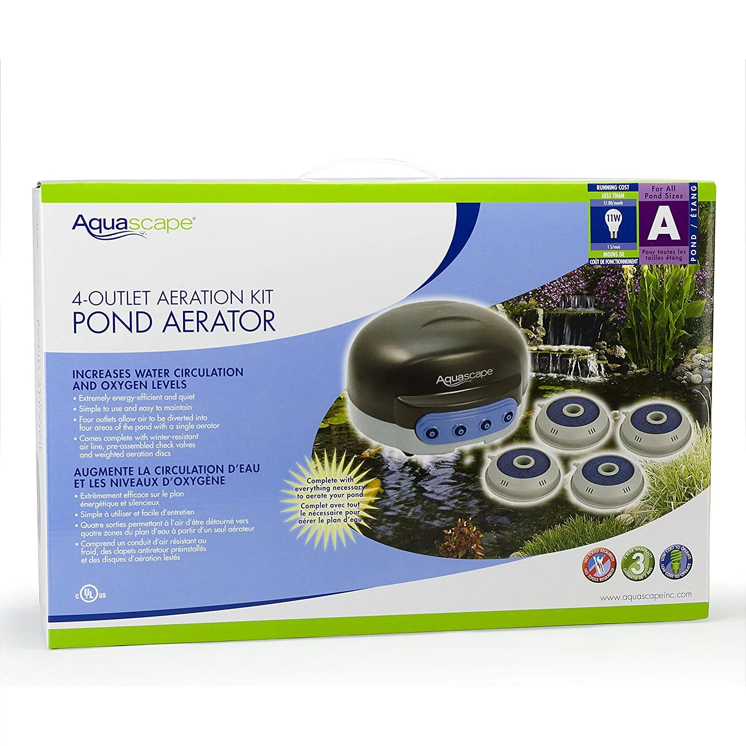 Aquascape 75001 Pond Air 4 (Quadruple Outlet Aeration Kit)