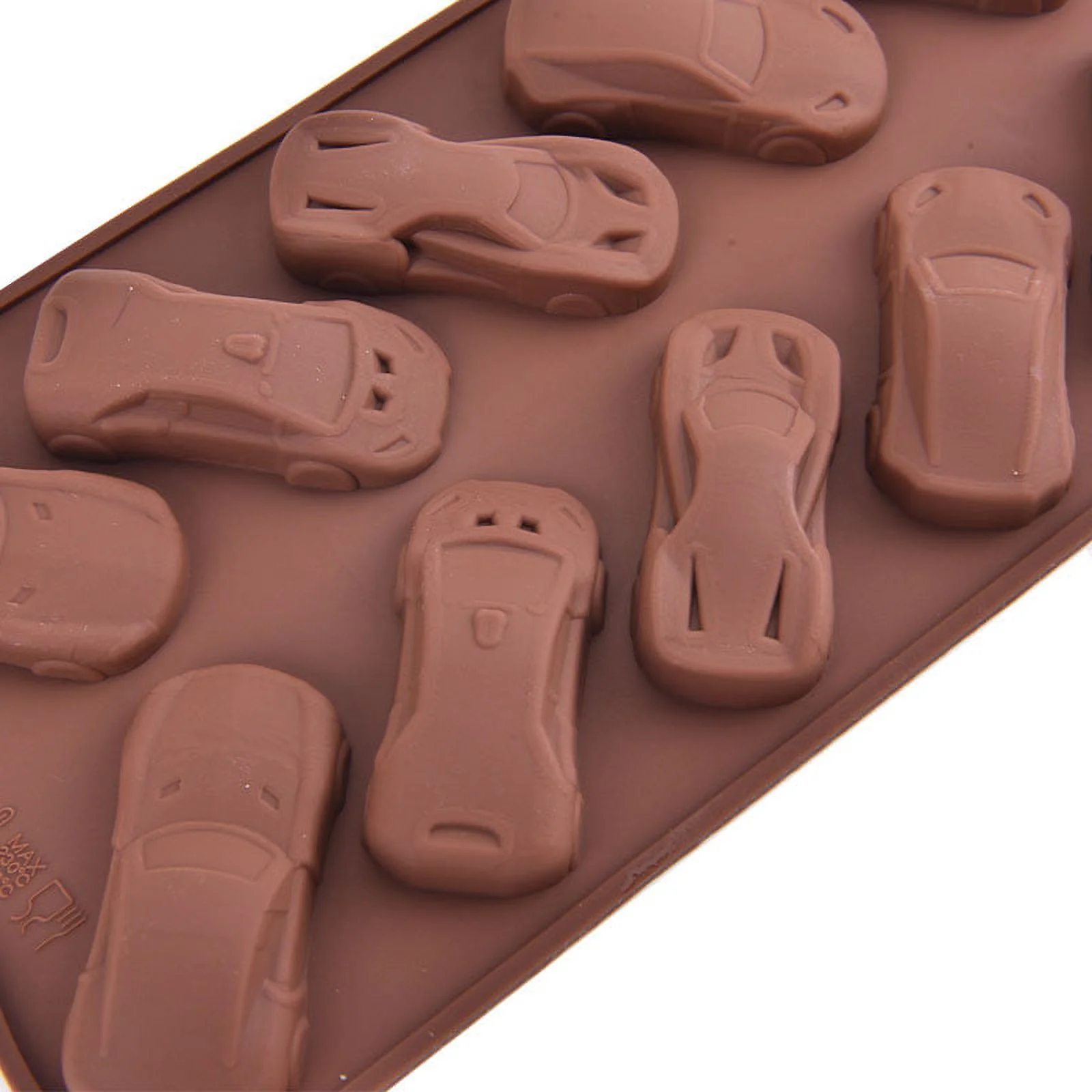 New Chocolate Molds Silicone Cake Mold 10 Cavity Car Shape Wedding Candy Baking