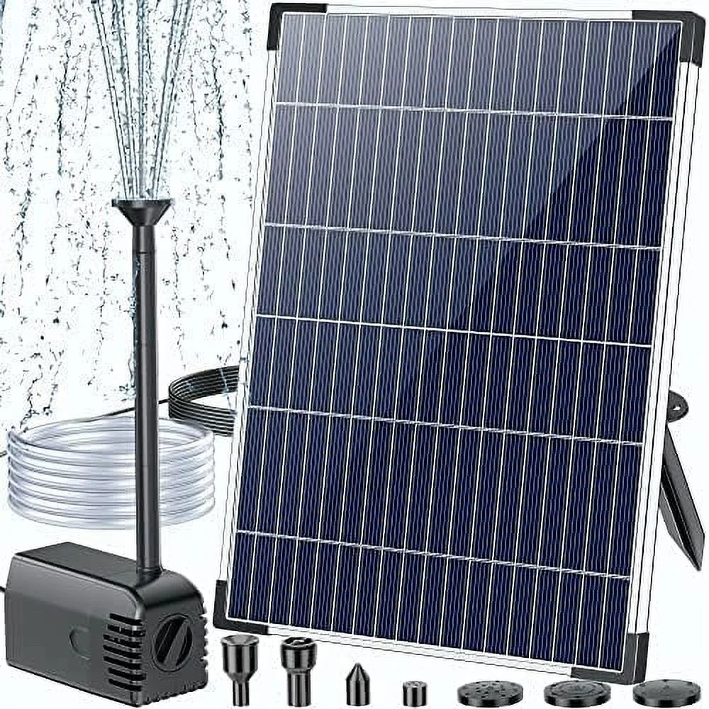 Solar Water Pump Kit 12W - Submersible Solar Fountain Pump with Adjustable Flow - Ideal for Ponds  Gardens  Waterfalls  and Hydroponics - Includes PVC Tubing and 16.4Ft Cord