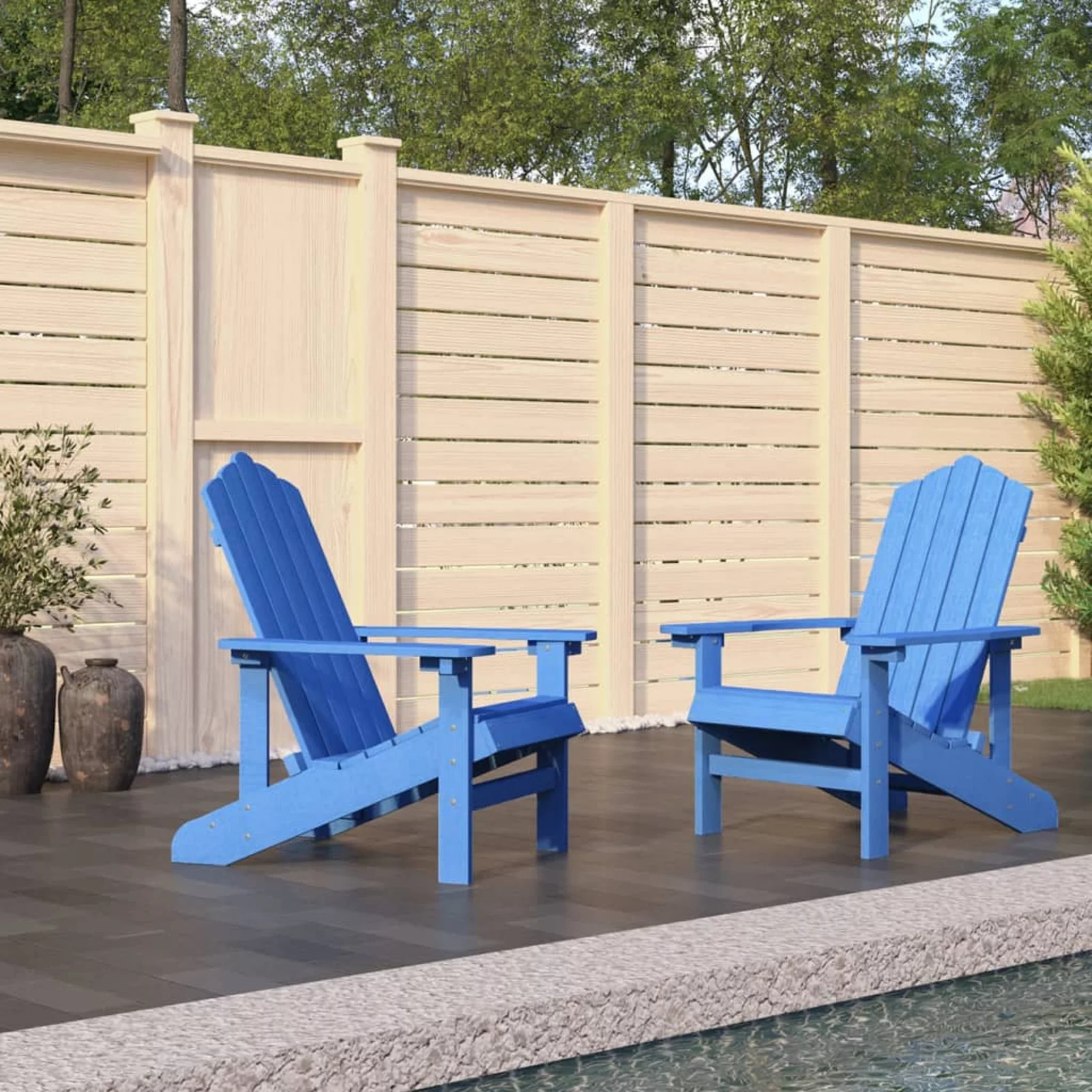 Aibecy Patio Adirondack Chairs 2 pcs HDPE Aqua Blue