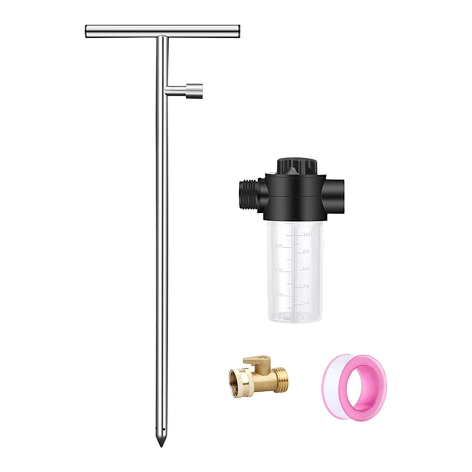 figatia Tree Watering Spike Irrigation System T Handle Rust Proof Simple Installation for Outdoor Plants Garden Tool with Brass Valve