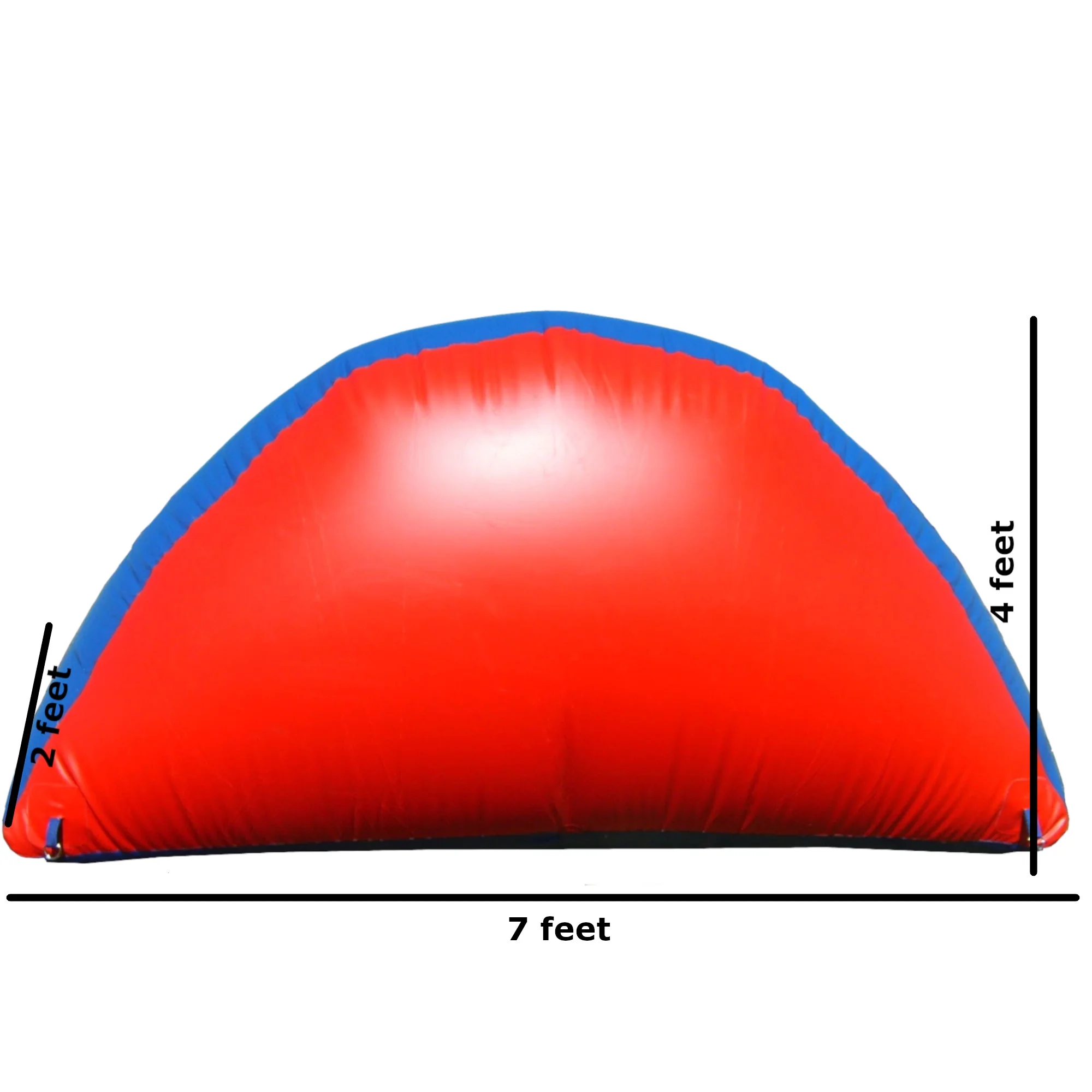 Sportogo Inflatable Air Bunker Wedge for Paintball, Airsoft, Archery, Laser Tag, 1 Piece, 4 Foot Tall, Red & Blue