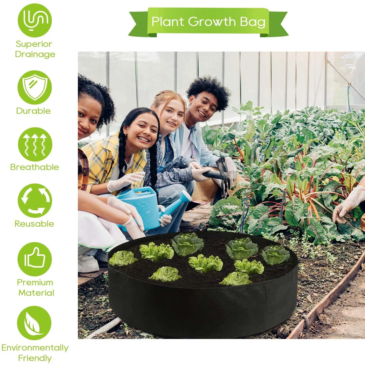 1-30 Gallon Plant Grow Bags Fabric Pot Nursery Soil Bag Thickened Nonwoven Bag