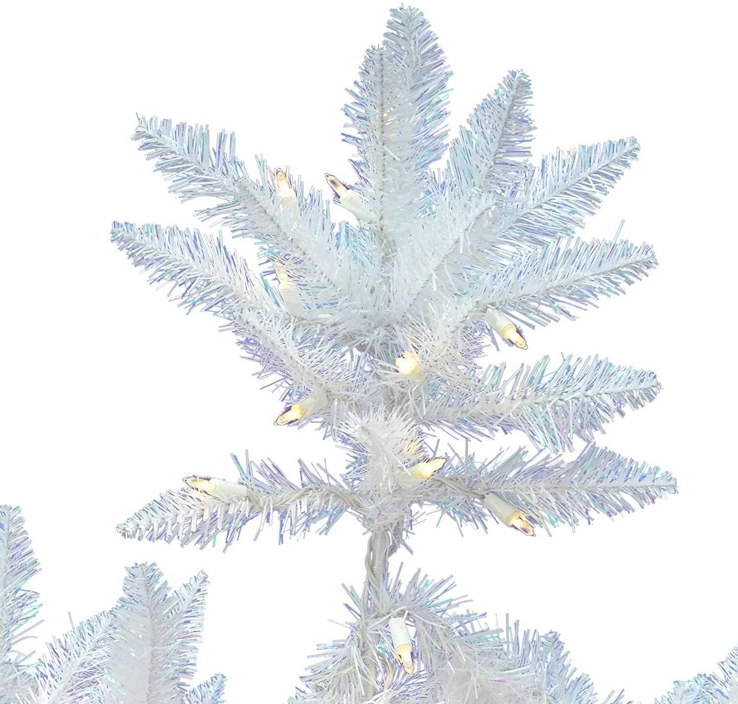 HYUN 3.5' Sparkle White Spruce Artificial Christmas Tree, Featuring 150 Pure White LED Lights - Faux Spruce Christmas Tree - Seasonal Indoor Home Decor