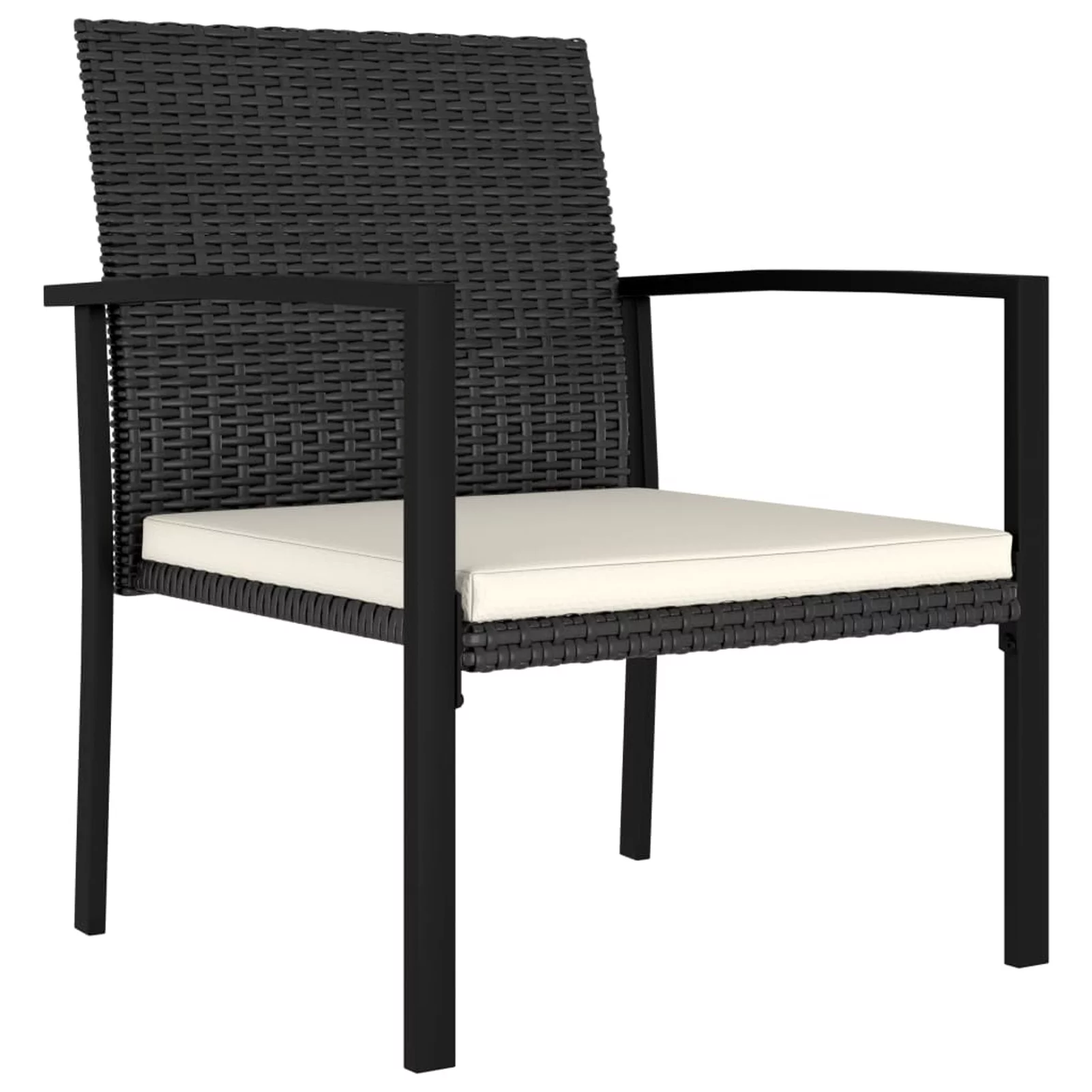 Dcenta 4 Piece Patio Chairs with Cushion Set Poly Rattan Steel Frame  Dining Chairs for Patio, Balcony, Backyard, Pool,  Furniture 20.9 x 23 x 32.7 Inches (W x D x H)