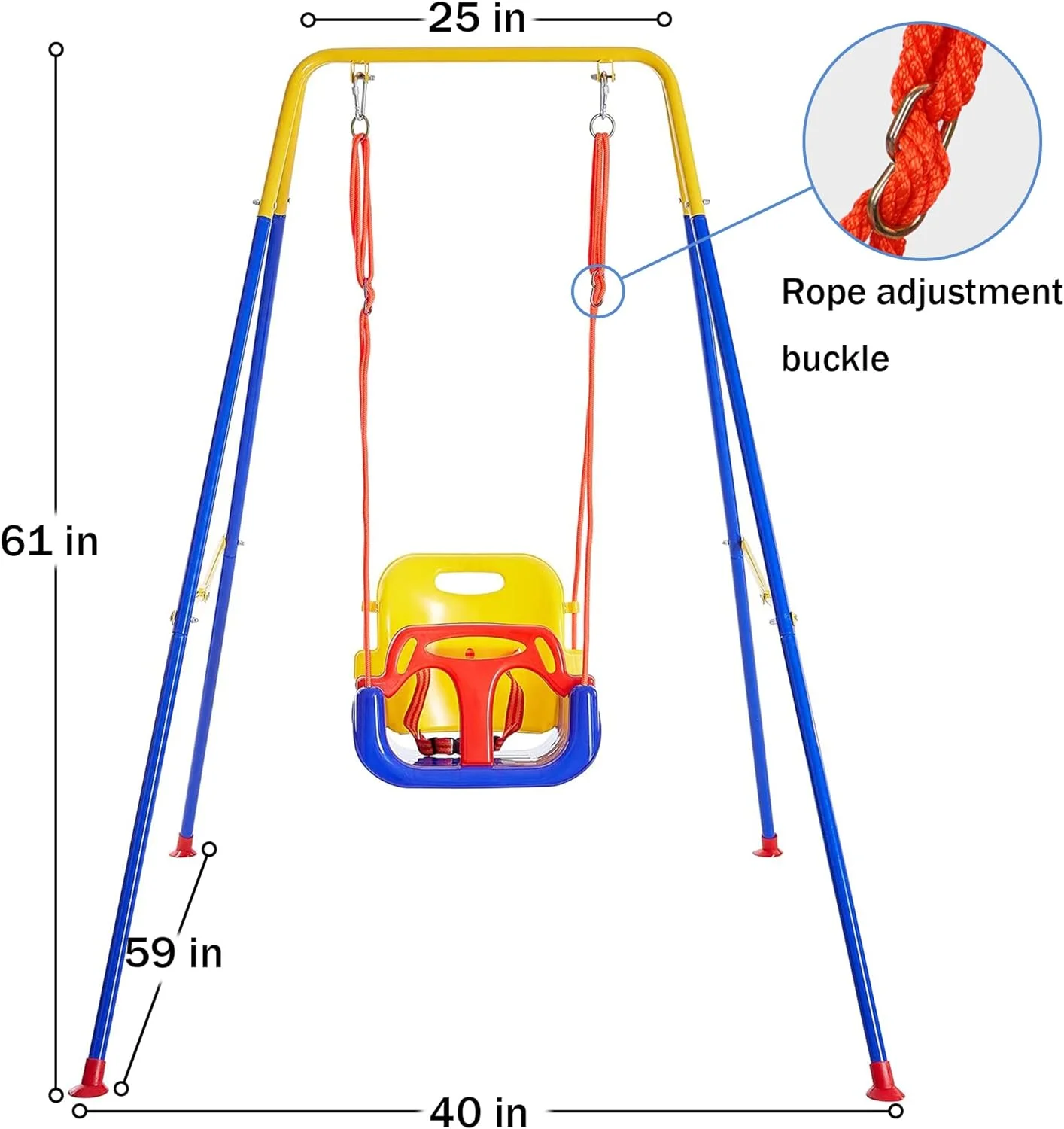 3-in-1 Swing Set for Toddler & Baby, Baby Swing Indoor/Outdoor Play, Baby Swing& Bouncer Foldable Metal Stand Easy to Assemble and Store.