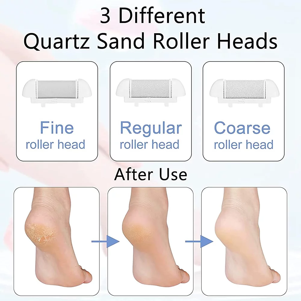 Electric Foot File Callus Hard Skin Remover Pedicure USB Rechargeable Tool Kits