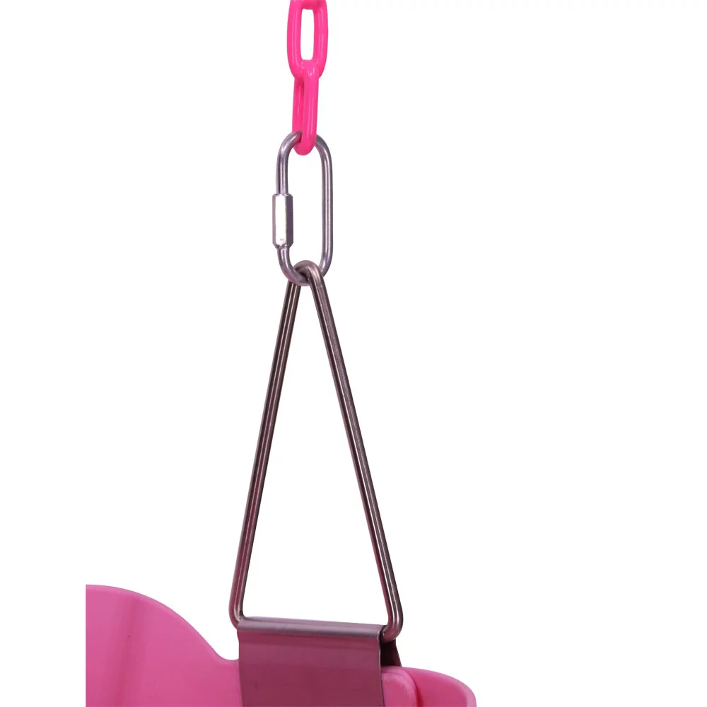 UBesGoo High Back Full Bucket Toddler Swing Seat with Plastic Coated Chains - Swing Set  Pink