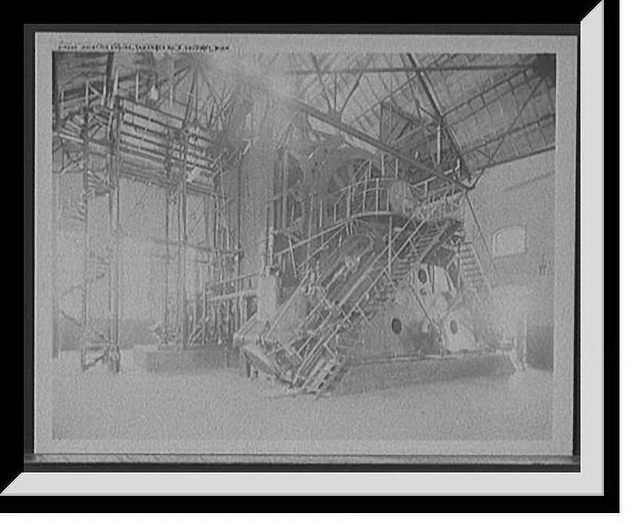 Historic Framed Print, Hoisting engine, Tamarack No. 5, Calumet, Mich., 17-7/8