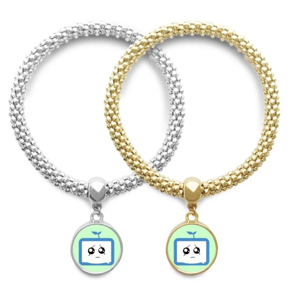 Saplings Injustice Small TV Face Original Lover Bracelet Bangle Pendant Jewelry Couple Chain