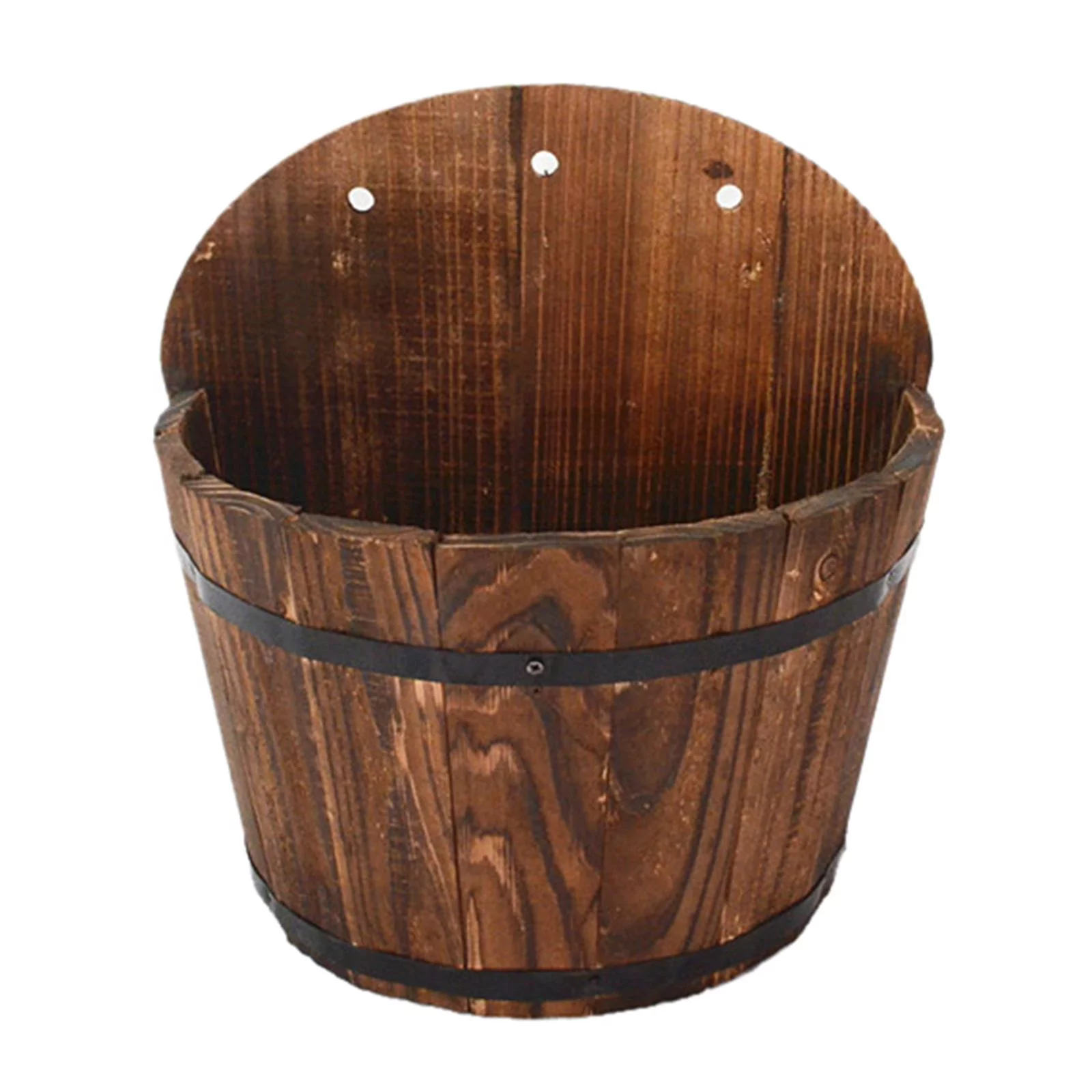 Wooden Flower Pots,indoor and outdoor Barrel Planter for patio and garden Outdoor Indoor Home Decor - L L