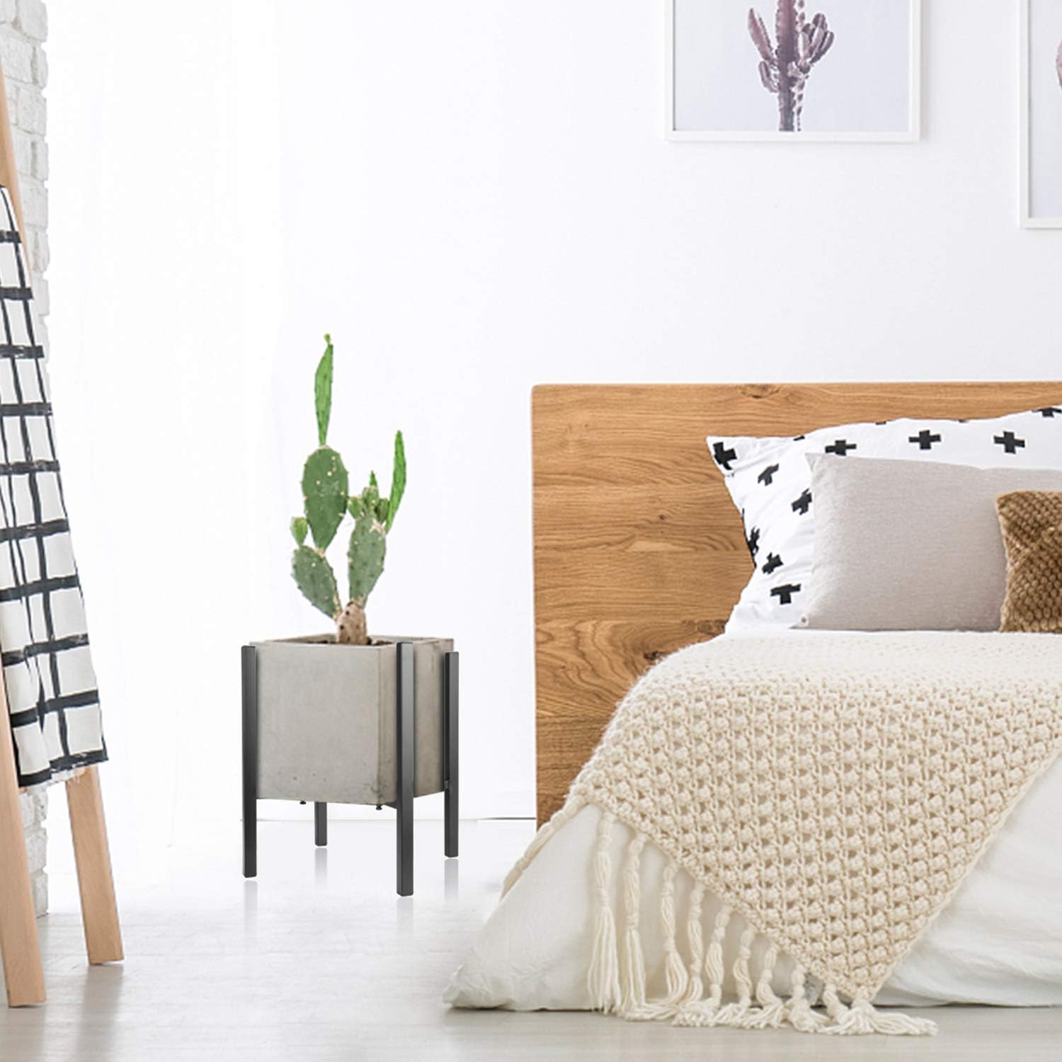 Metal Plant Stand Indoor & Outdoor, Adjustable Plant Stand Width 8-12 inches, Plant Stand Mid Century Plant Pot Holder Corner Plant Stands,Pot Plant Not Included