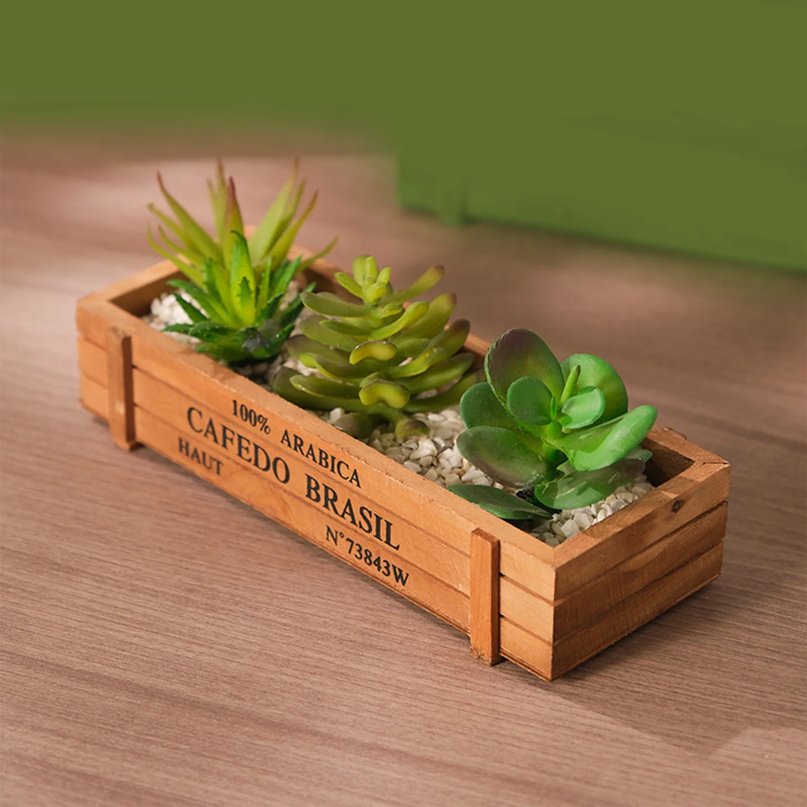 Summer Savings! Kcavykas 1pcs Wood Planter Box Rectangle Succulent Flower Plant Pot Storage Box Organizer Succulents Vintage Floral Plant Container for Home Office Window Shelves Decor