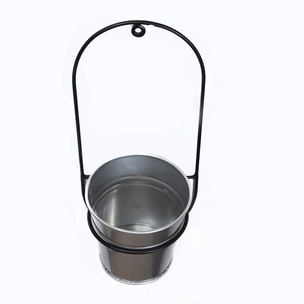 Eco Friendly Handmade 100% Iron Round Modern Silver Coated Color 4.4 x 4.6 x 4.6 Inches Planters Pot for Lawn, Balcony, Garden, Patios, Wall stand, Restaurant, Banquet Hall, Spa, Beauty Parlor etc.