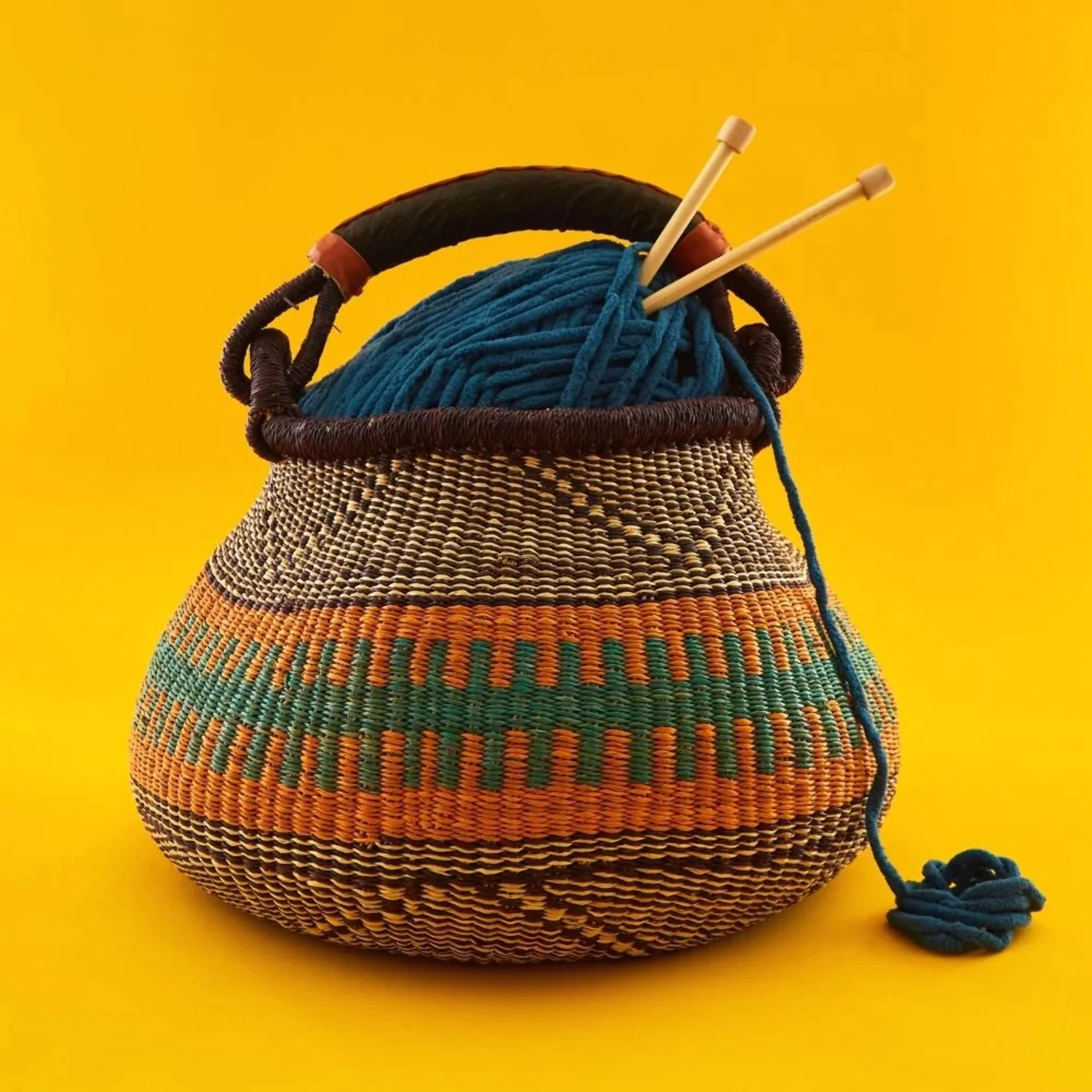 Orange Sunshine Bohemian Pot Basket