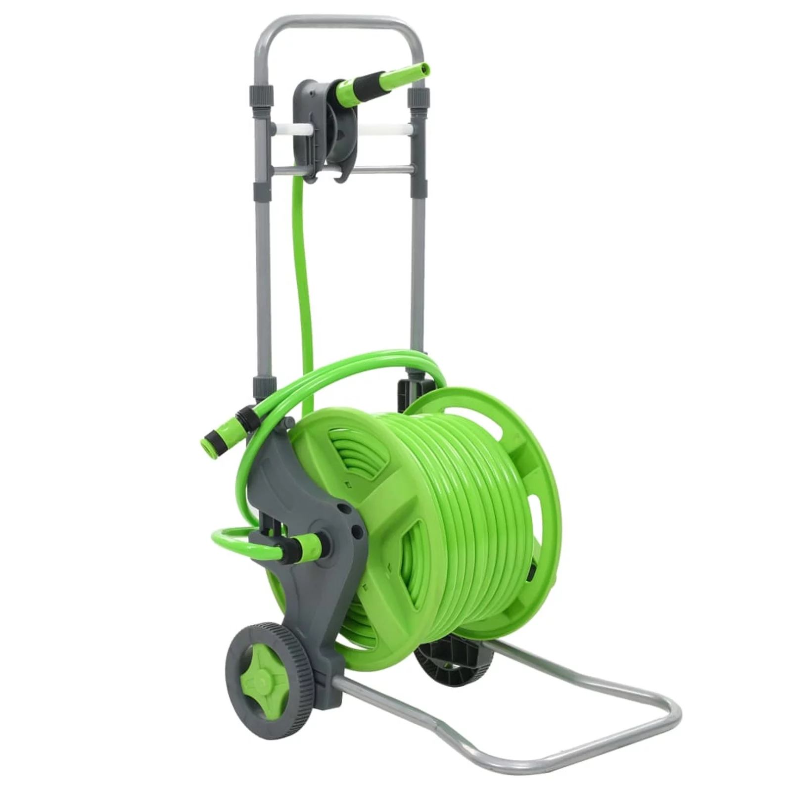 Anself Garden Water Hose Reel with Wheels, 174.6ft Outlet with 6.6ft Inlet Water Hose Reel Green for  Garden Watering, Irrigation, Vehicle Cleaning