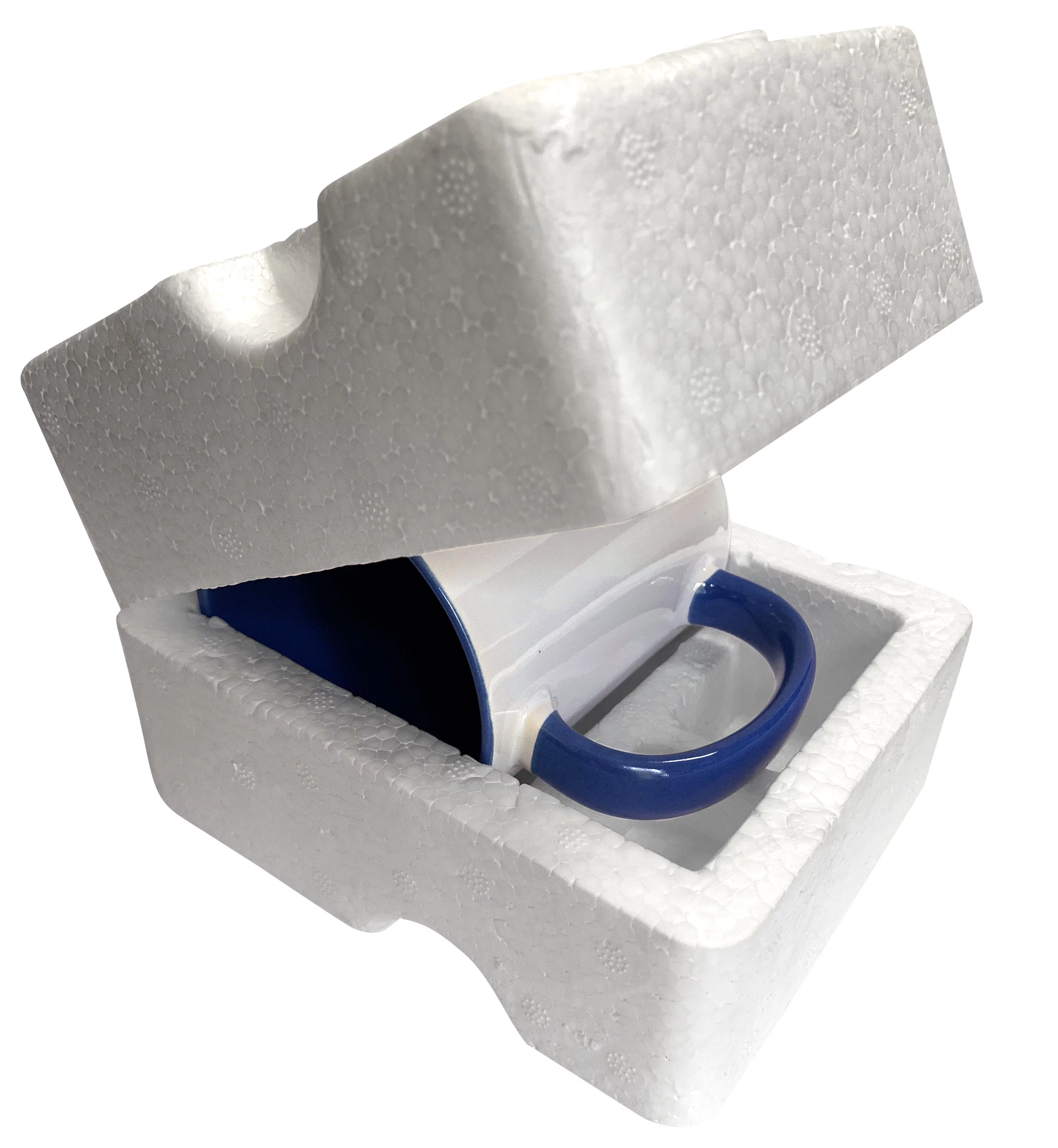 3dRose I play, picture of drum set, black lettering - Two Tone Blue Mug, 11-ounce