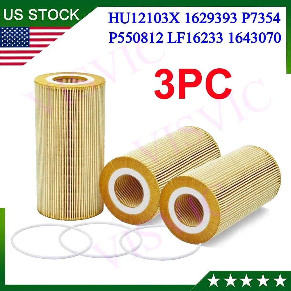 3X Engine Oil Filter Kit For DAF TRP 1536676 LP6043 LF16233 P550812 1948921PE