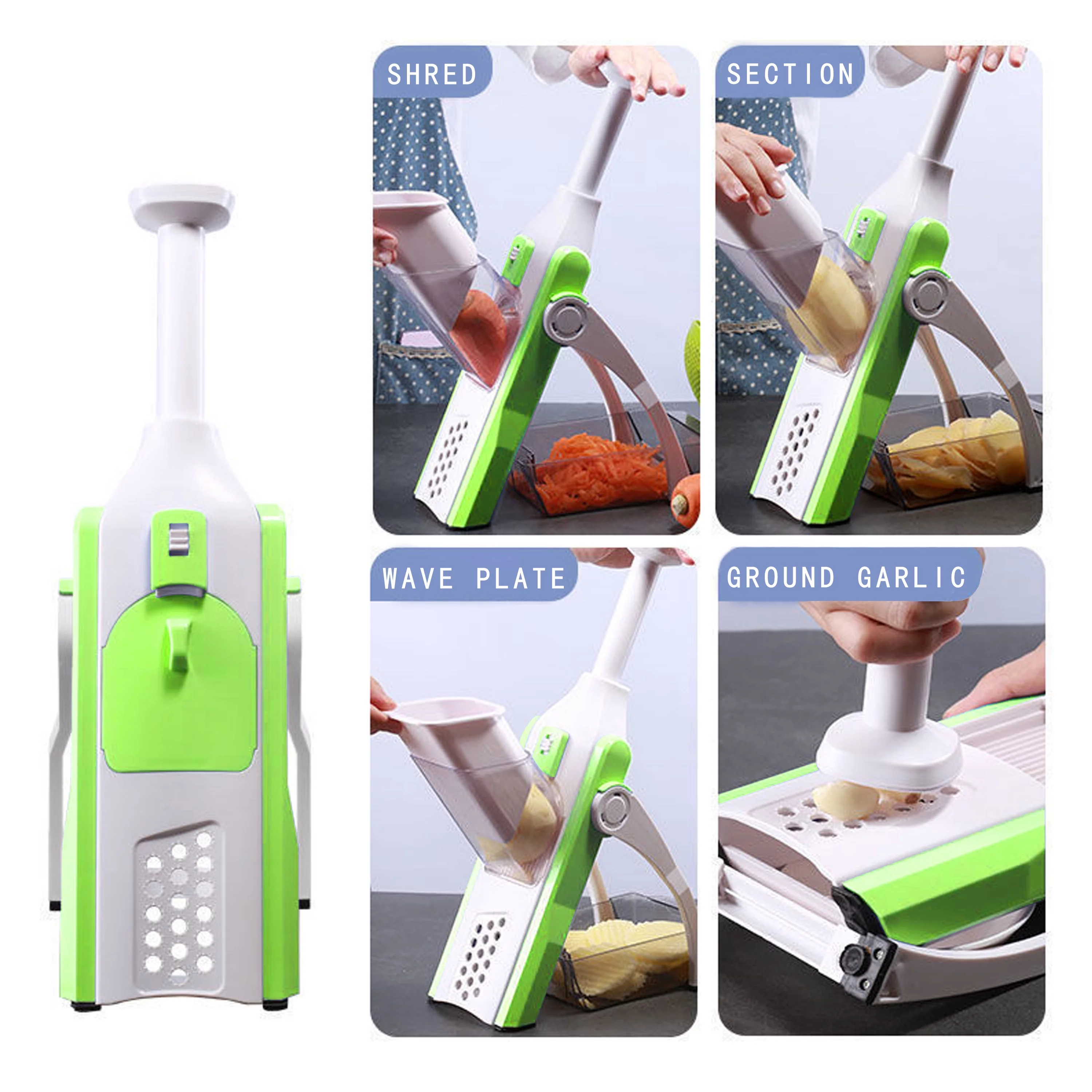 Ltrototea Safe Slice Mandoline Food Slicer, Safe Vegetable Slicer Cutter&Julienne,  Kitchen Vegetable Chopper with Container