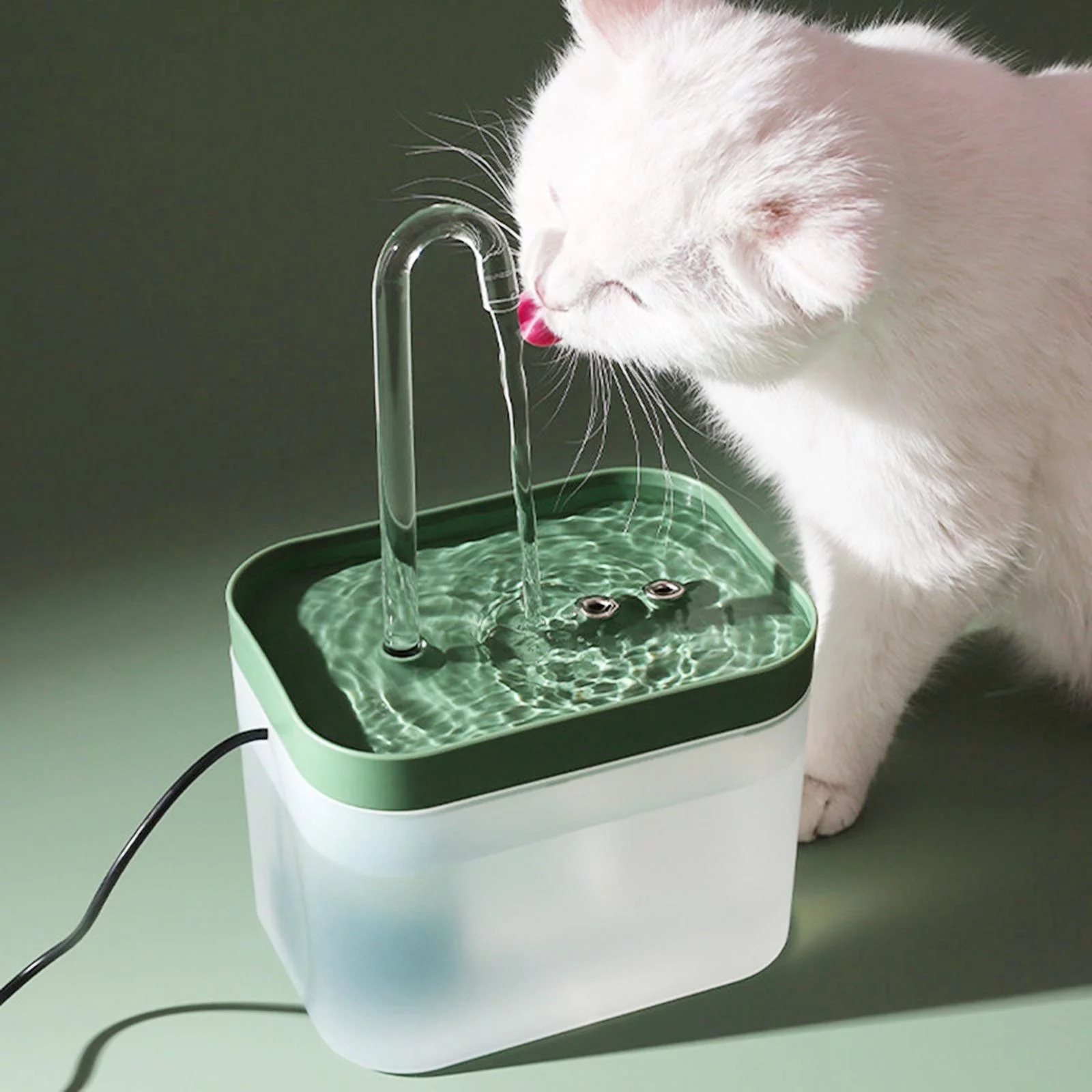 1.5L Cat Water Fountain Adjustable Quiet Automatic Pet Waterer Drinking Bowl