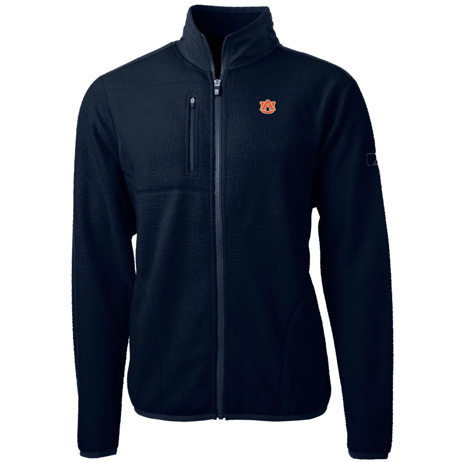 Men's Cutter & Buck Navy Auburn Tigers Big & Tall Cascade Eco Sherpa Fleece Full-Zip Jacket