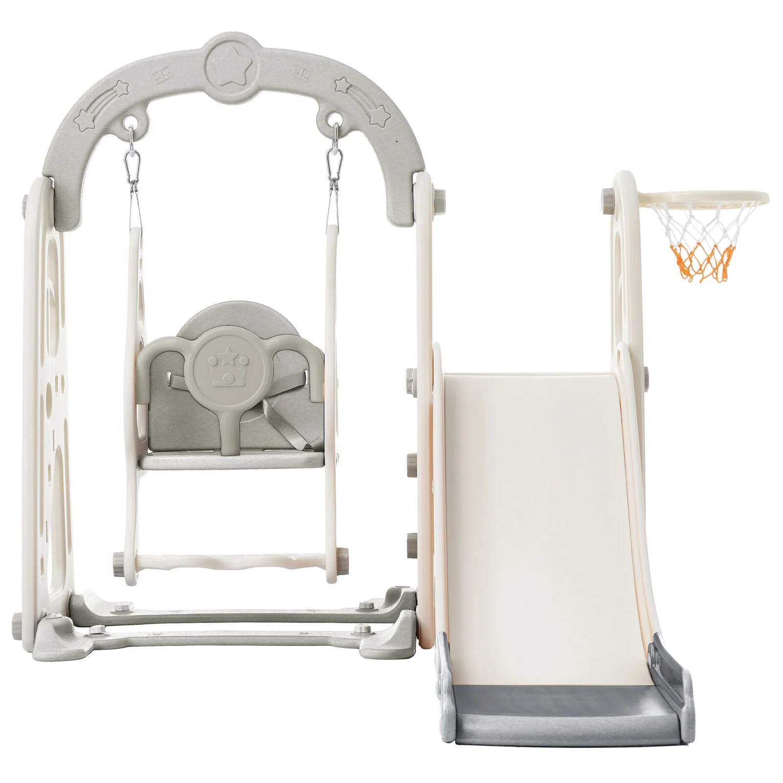 Toddler Slide Swing Set 3 in 1,Kid Playground Climber Slide Playset ball Hoop