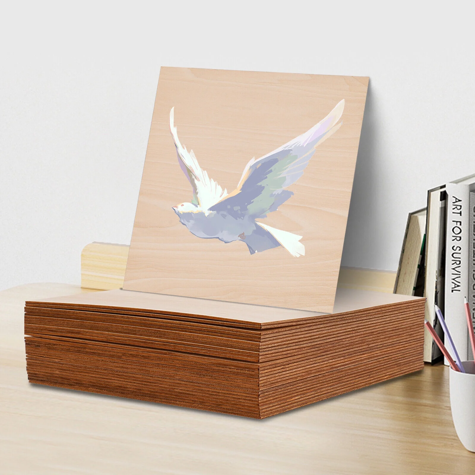 30pc 3mm Basswood Sheets, Thin & Unfinished Wood Boards for Crafts, Model Making Square