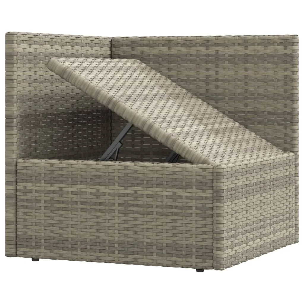 moobody 6 Piece Patio Set with Cushions Gray Poly Rattan