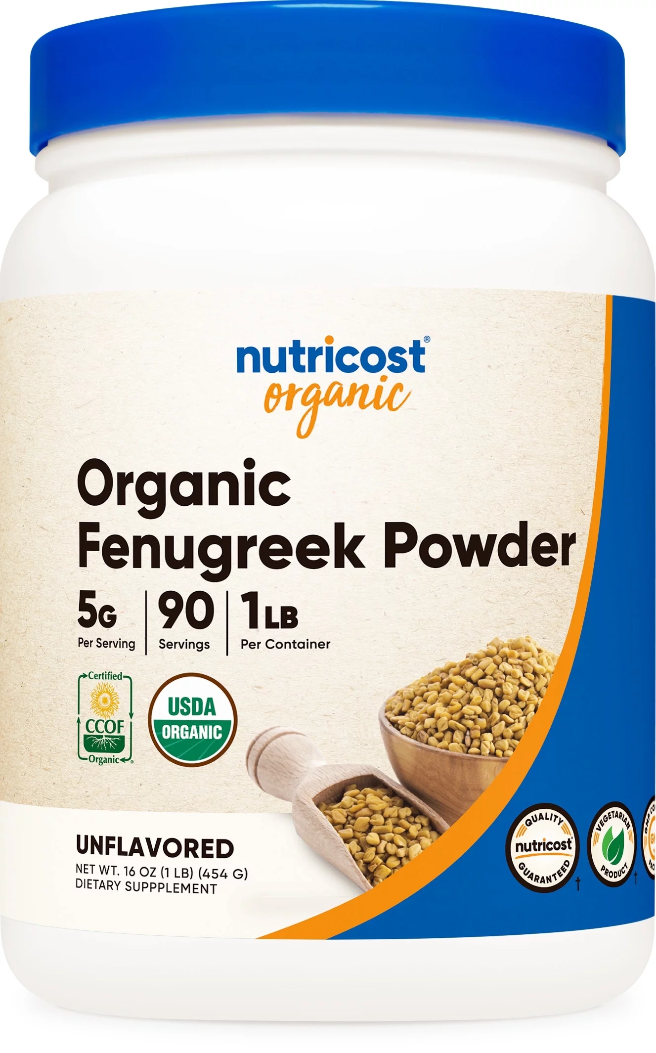 Nutricost Organic Fenugreek Powder 1 LB - Gluten Free, Non-GMO Supplement