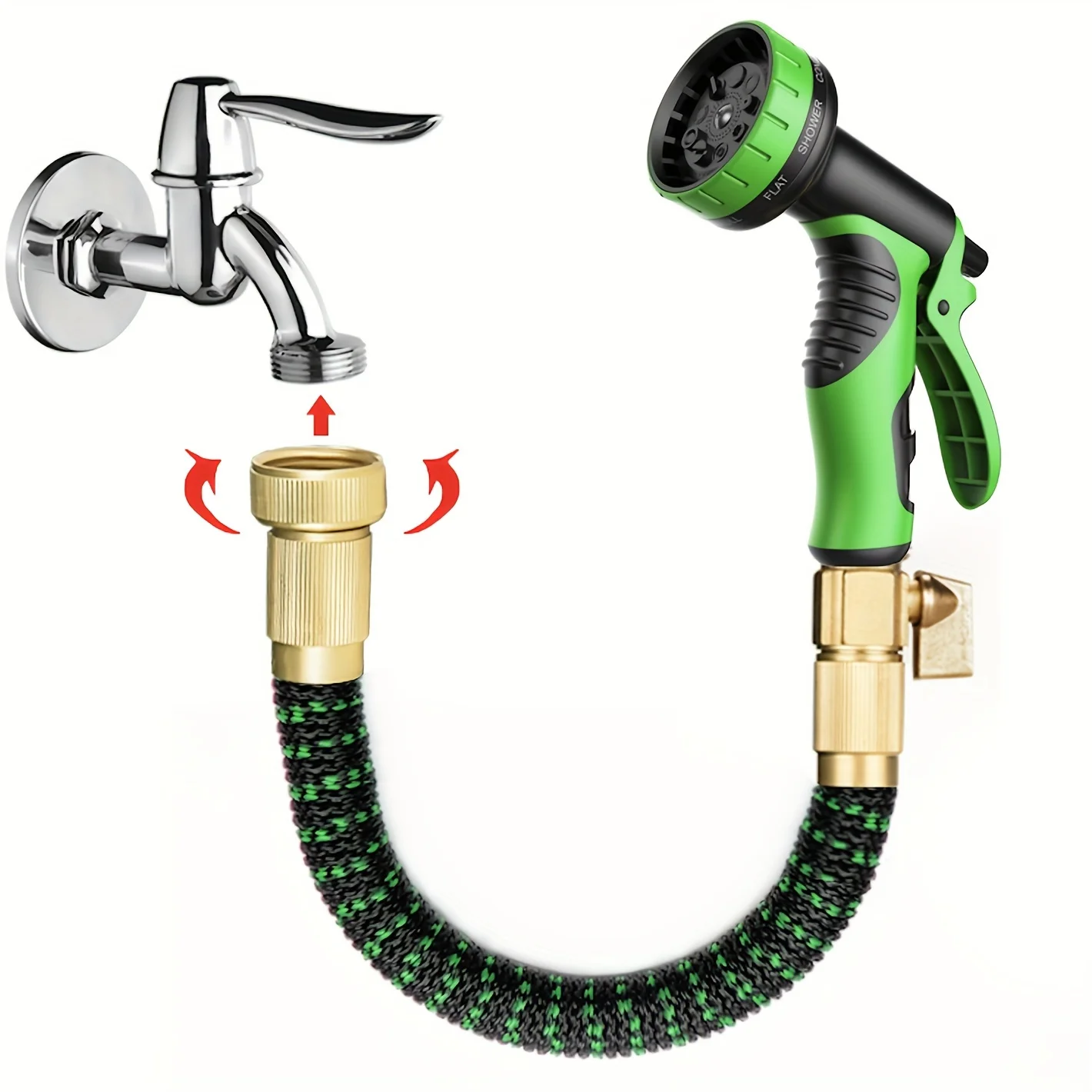 1pc Expandable Garden Hose Set 75ft to 125ft - Versatile High-Pressure Spray Nozzle for Car Wash & Lawn Watering
