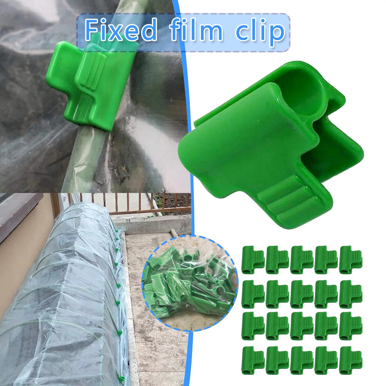 MVNSFEW Hair Clips Women Greenhouse Greenhouse Arched Elbow Film Crimping Film Fixing Film Clip 20pc