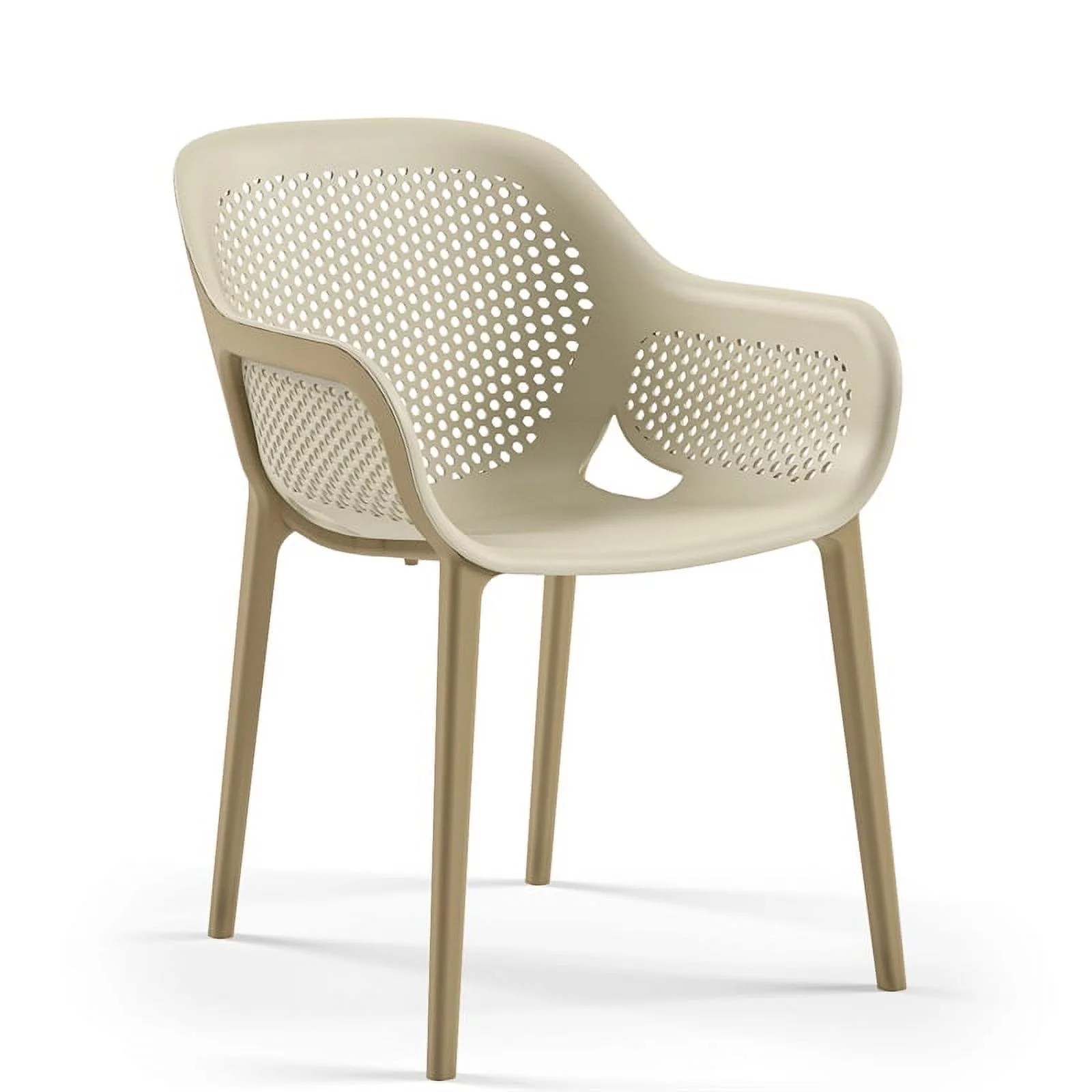 Pemberly Row Resin Patio Dining Chair in Coffee - (Set of 2)