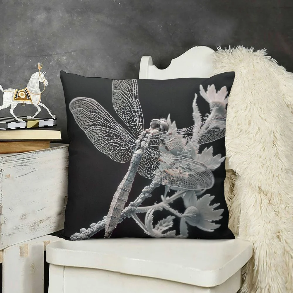 Vllo0ord Beautiful Silhouette，Printed Throw Pillow Cushion Covers Used for Sofa, Bed, Farmhouse, Chair, Dining, Patio, Outdoor, Black and White