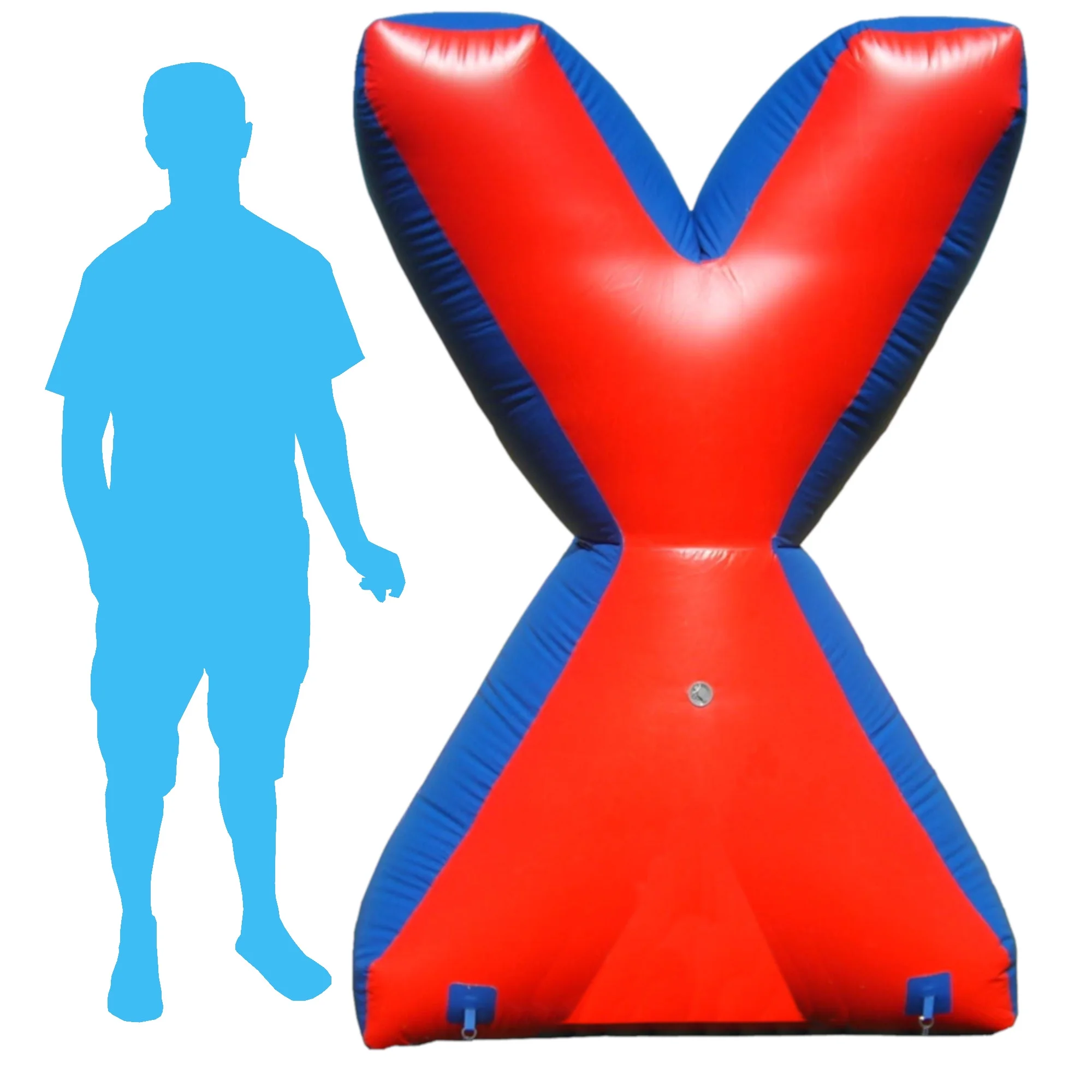 Sportogo Inflatable Air Bunker X for Paintball, Airsoft, Archery, Laser Tag, 1 Piece, 6 Foot Tall, Red & Blue
