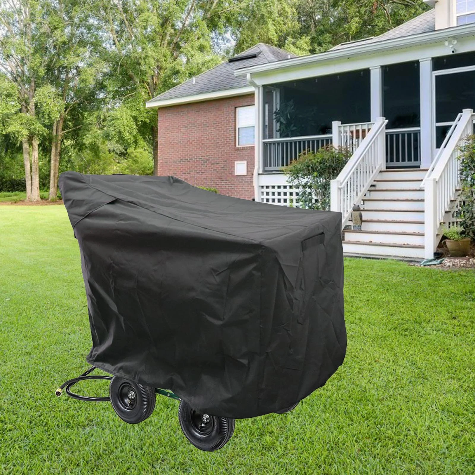 koolsoo Garden Hose Reel Cart Cover Outdoor,Protective Cover Storage Bag,Easy to Clean Waterproof Outdoor Hose Cart Cover for Outdoor