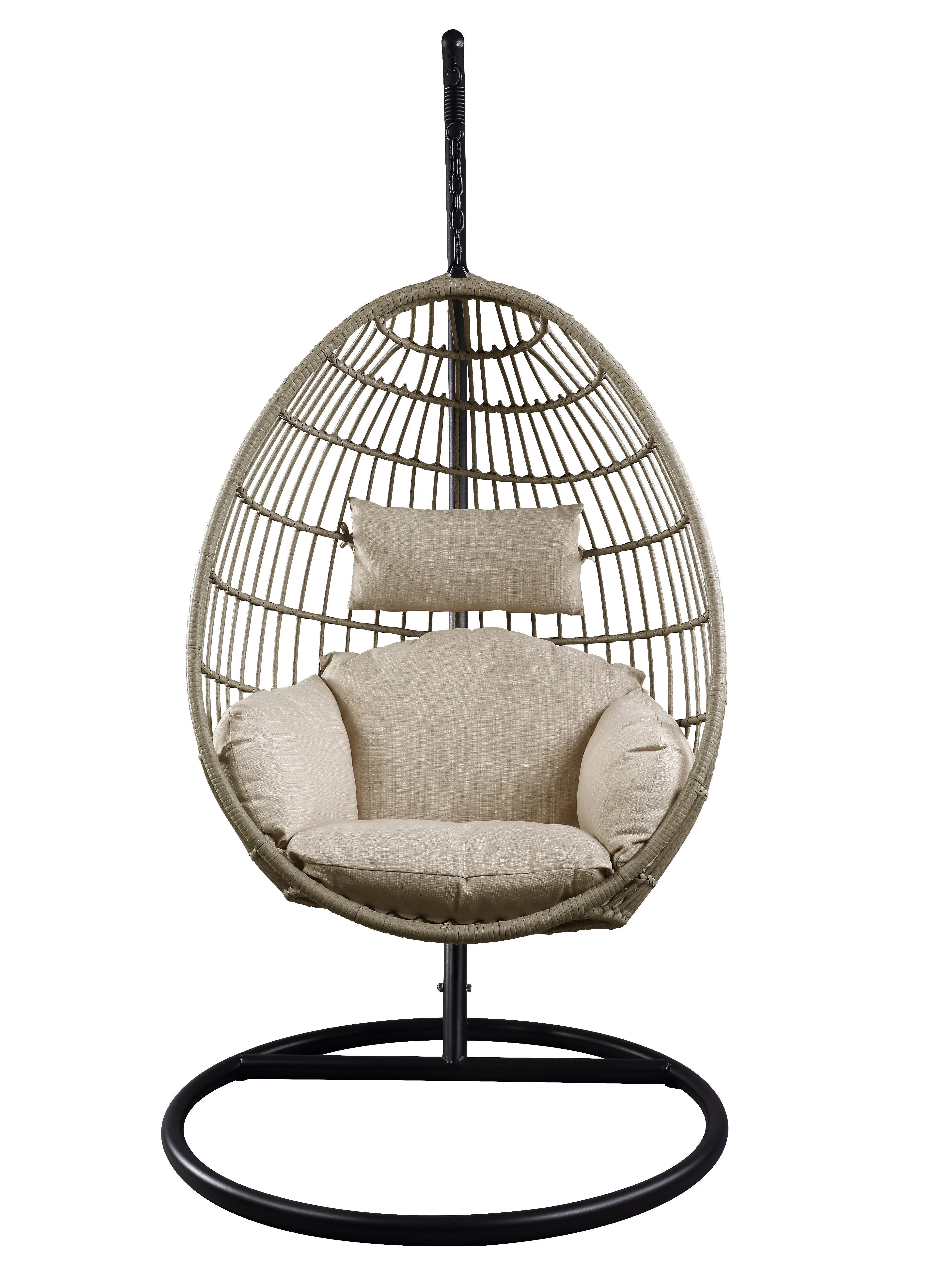 Acme Vasant Patio Swing Chair with Stand - Fabric & Wicker 45082