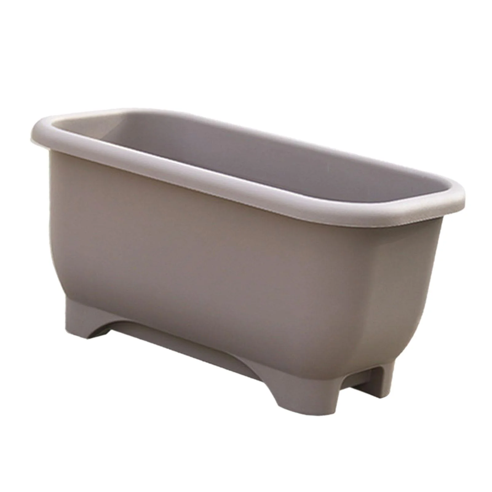 Colaxi Strip Flower Pot Plant Pot Decorative Plant Container Rectangular Vegetable Basin Planter Box for Outdoor Indoor Gray