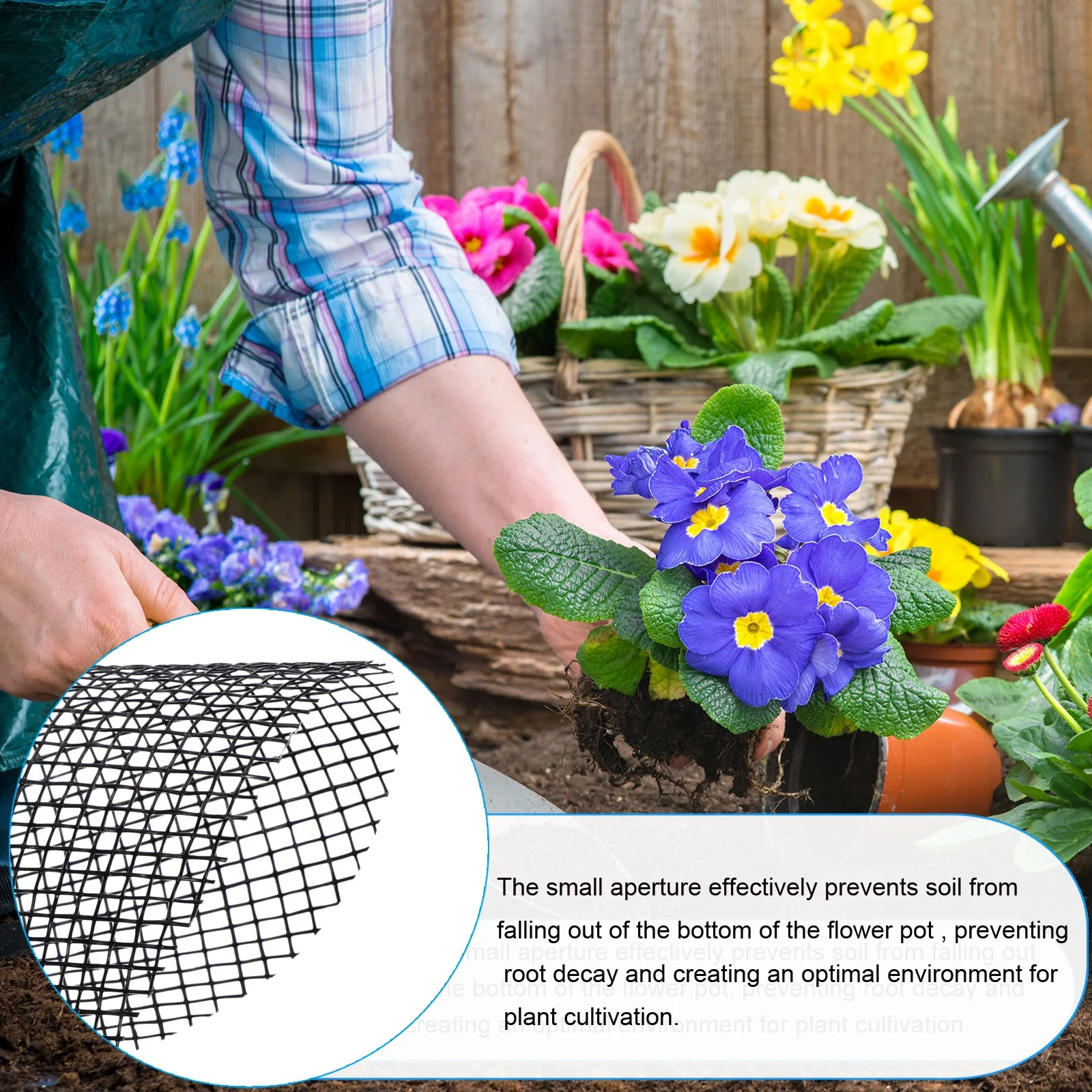 Uxcell Flower Pot Hole Mesh Pad, 50 Pack 2 Inch Bonsai Plant Bottom Round Mat, Black