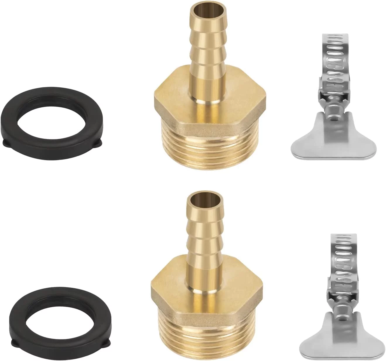 DODAMOUR 2 Pack Garden Brass Hose Thread Swivel, 3/8