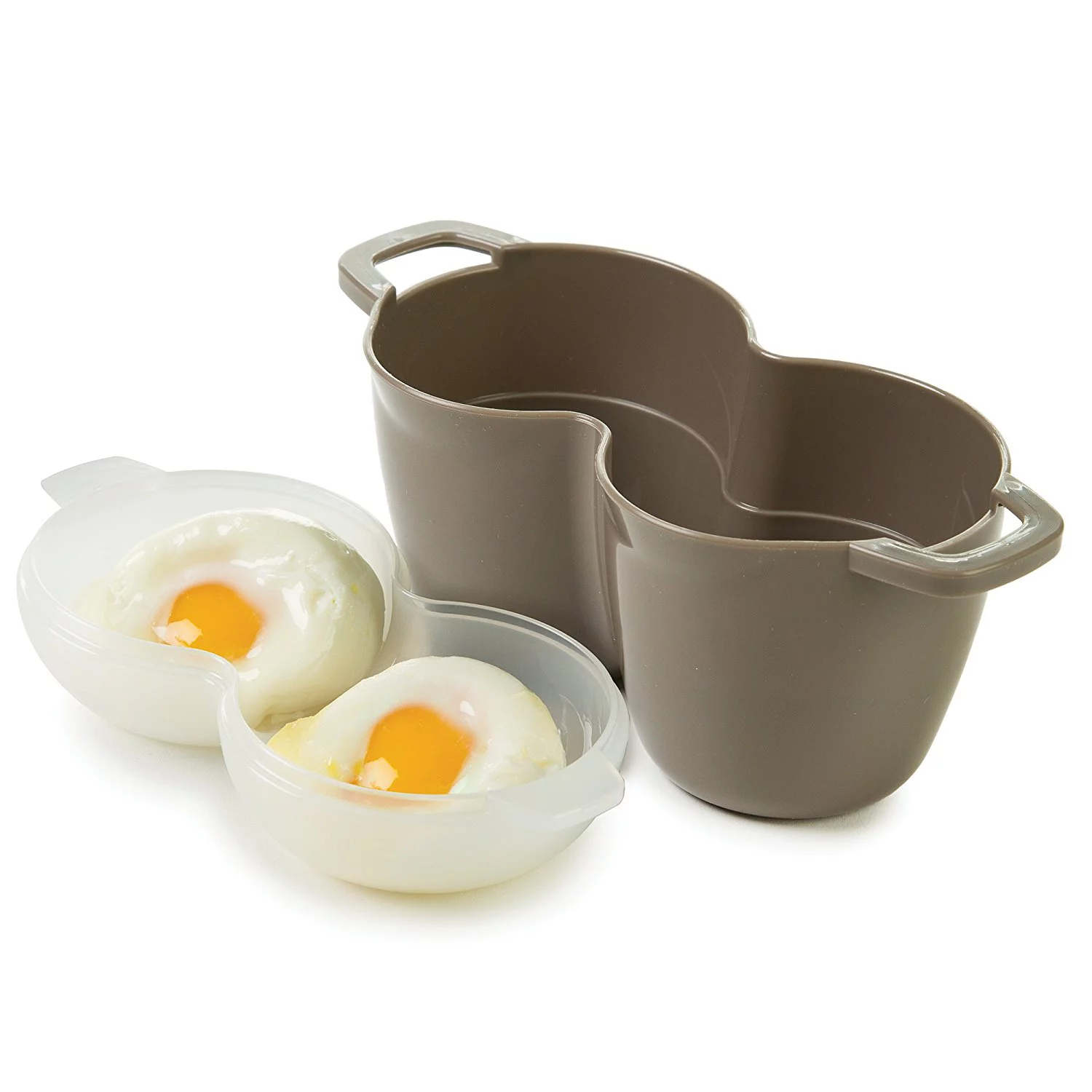 Progressive PS-75 Prep Solutions by Microwave Poach Perfect Two Egg Poacher, Brown