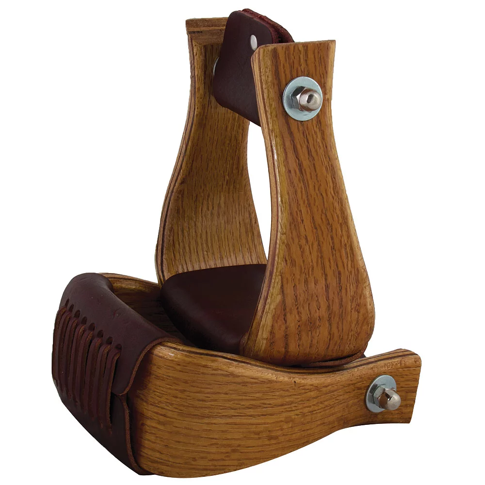 Hilason New 3 Inch Oak Wood Bell Horse Saddle Stirrups