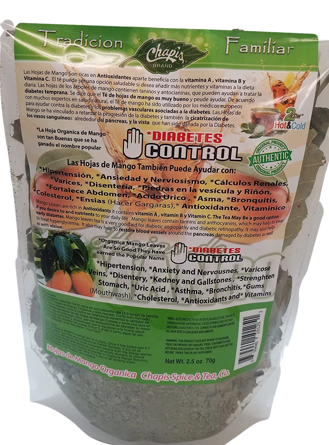 Hojas de Mango Organica//Mango Leaf (2.5 onz) 70g