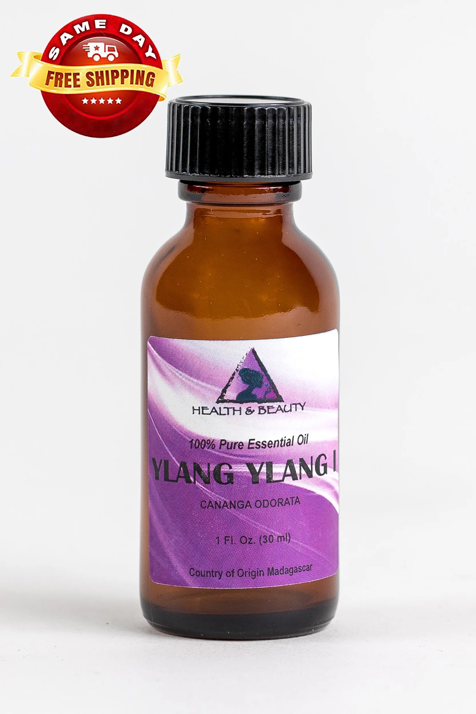 YLANG YLANG ESSENTIAL OIL ORGANIC AROMATHERAPY PURE GLASS BOTTLE 1 OZ, 30 ml