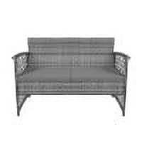 Costaelm Costa 4-Piece Outdoor Patio Conversation Set Gray PE Rattan Wicker, Gray/Gray