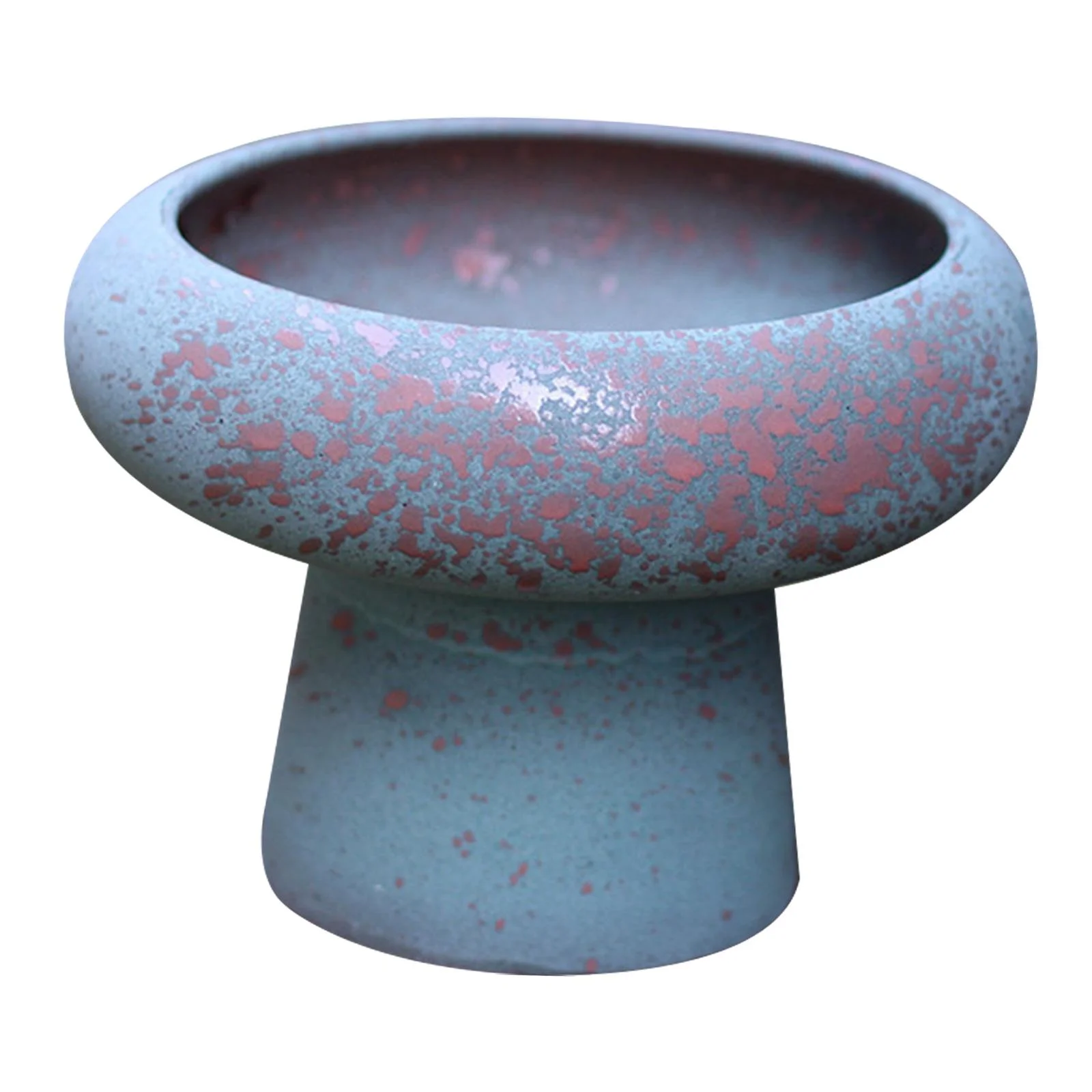 Gazechimp Ceramic Flower Pot Creative Modern Simple Planter for Courtyard Yard Desktop Blue