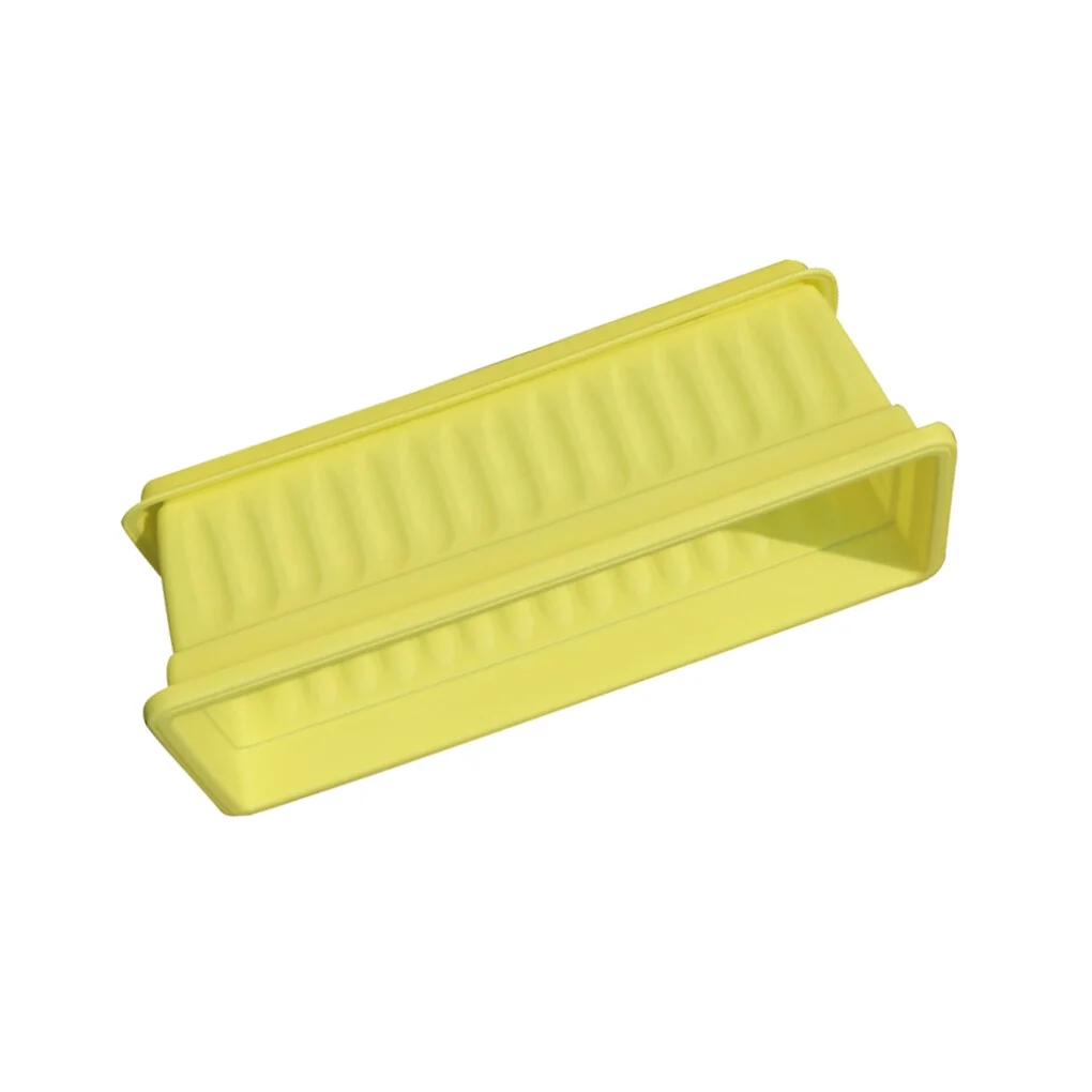 Dido 3pcs Resin Rectangular Planting Pot Drainage Hole Vegetable Flower Planter Home Garden Plant Tray Yellow 44x19x14cm