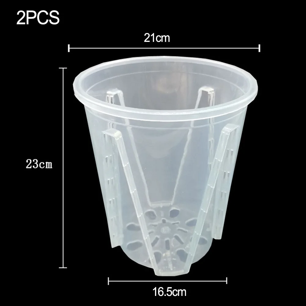 2× Breathable Transparent Orchids Flower Pots for Planting Phalaenopsis