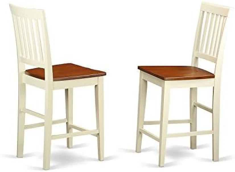 ZWNLKQG VNS-MAH-LC Counter  Stool-Faux Leather Pub Height Kitchen Chairs    Mahogany