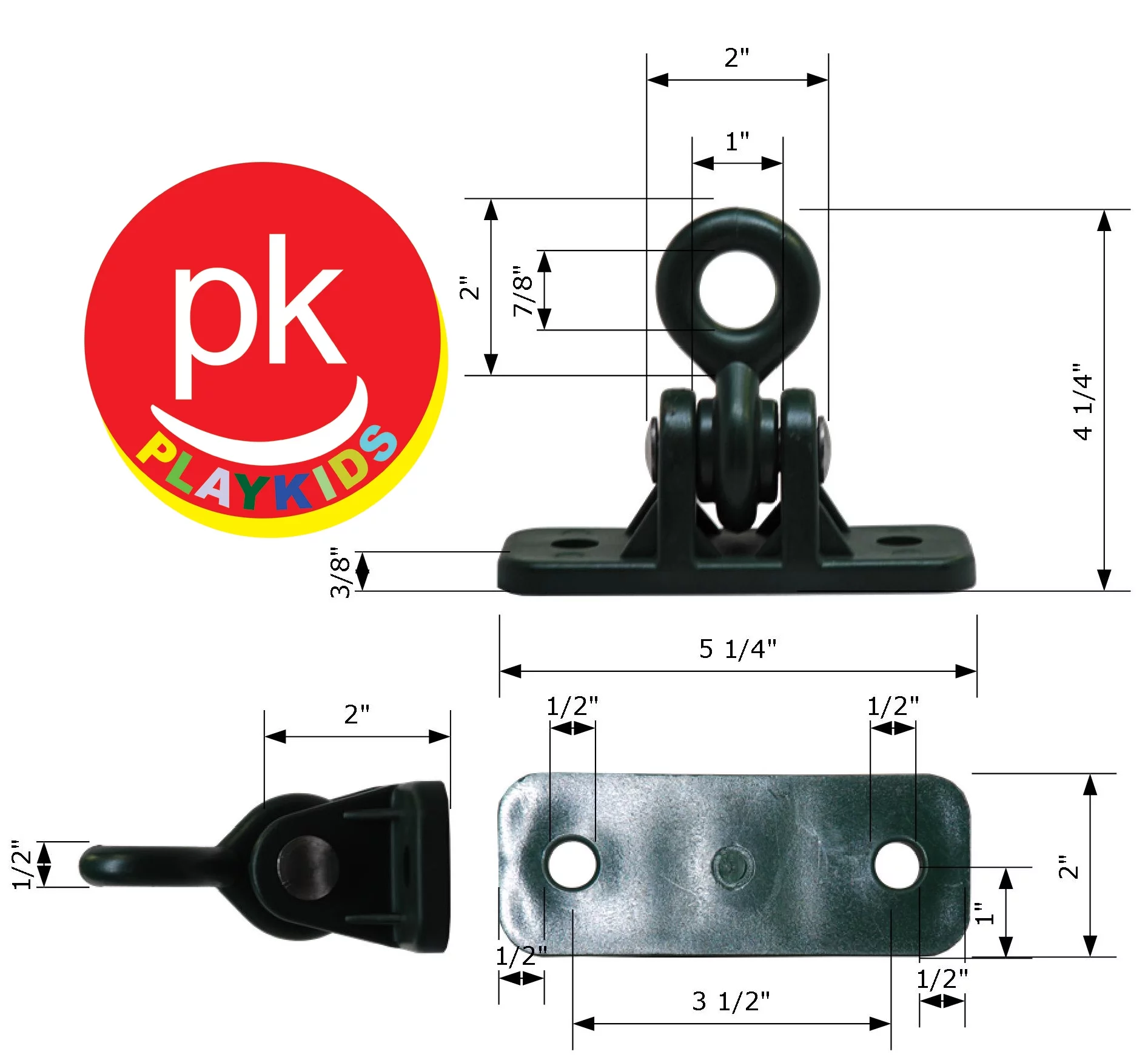 Playkids Swing Hangers (Six)– Residential Grade for Swing Set Playground