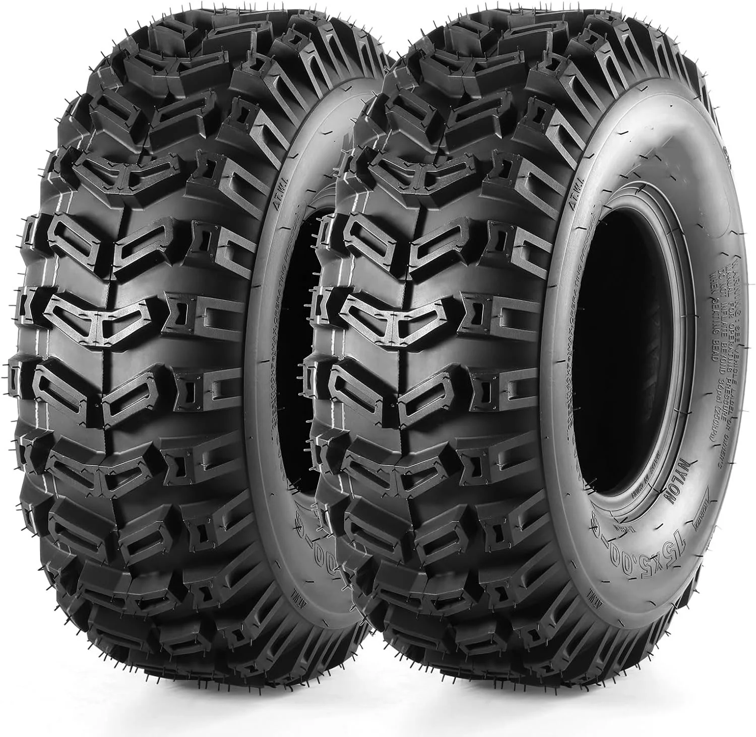 ATV Tires 15x5.00-6 15x5x6 Snow Hog Lawn and Garden Tires Snow Blower Thrower Tire 2PR, Set of 2